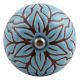Turquoise Amarylis Floral Etched Ceramic Wine Stopper